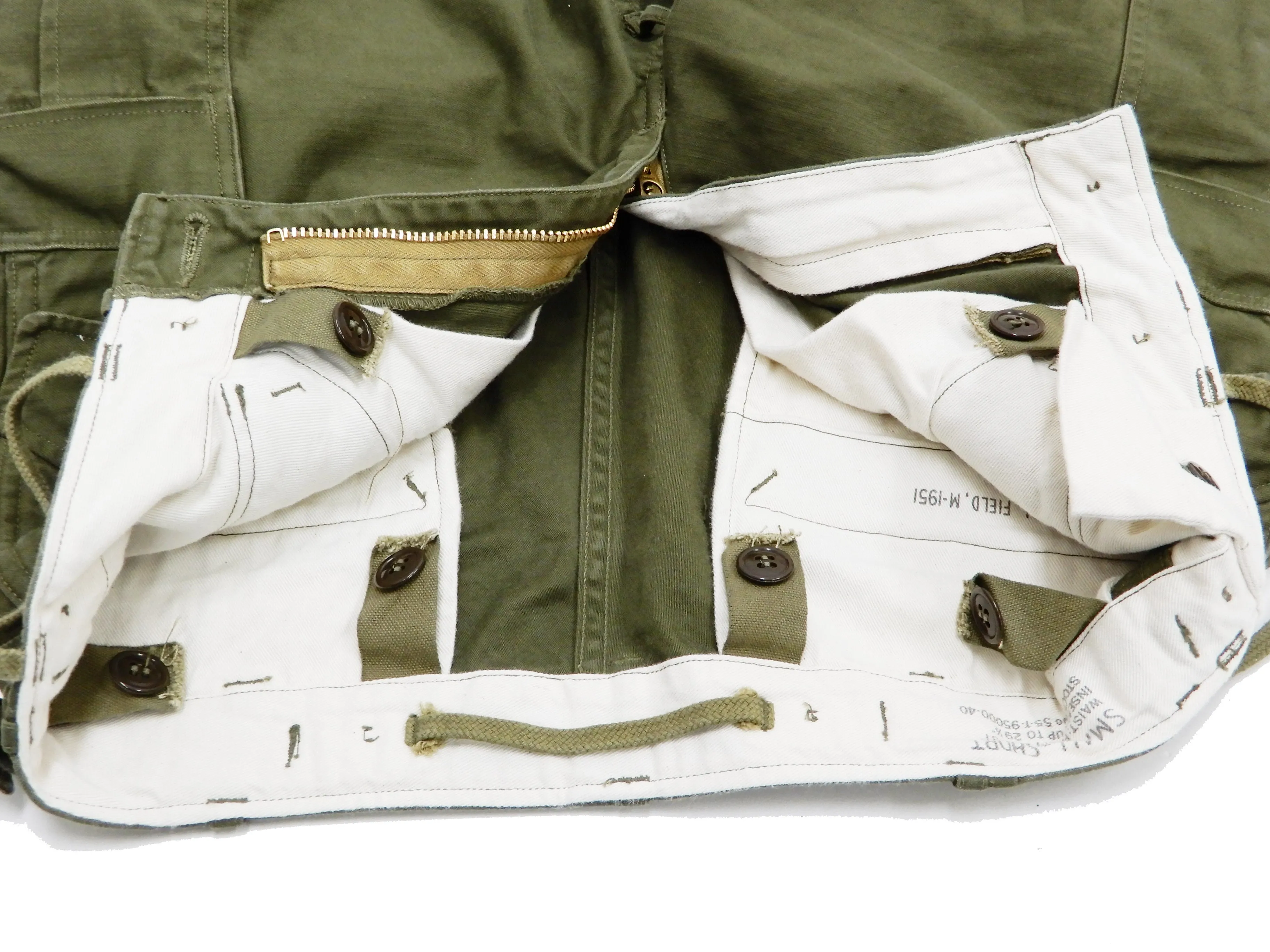 Buzz Rickson Cargo Pants Men's US Army Korean War M-1951 Field Trouser BR41962 Olive