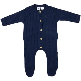 Cable knit romper navy