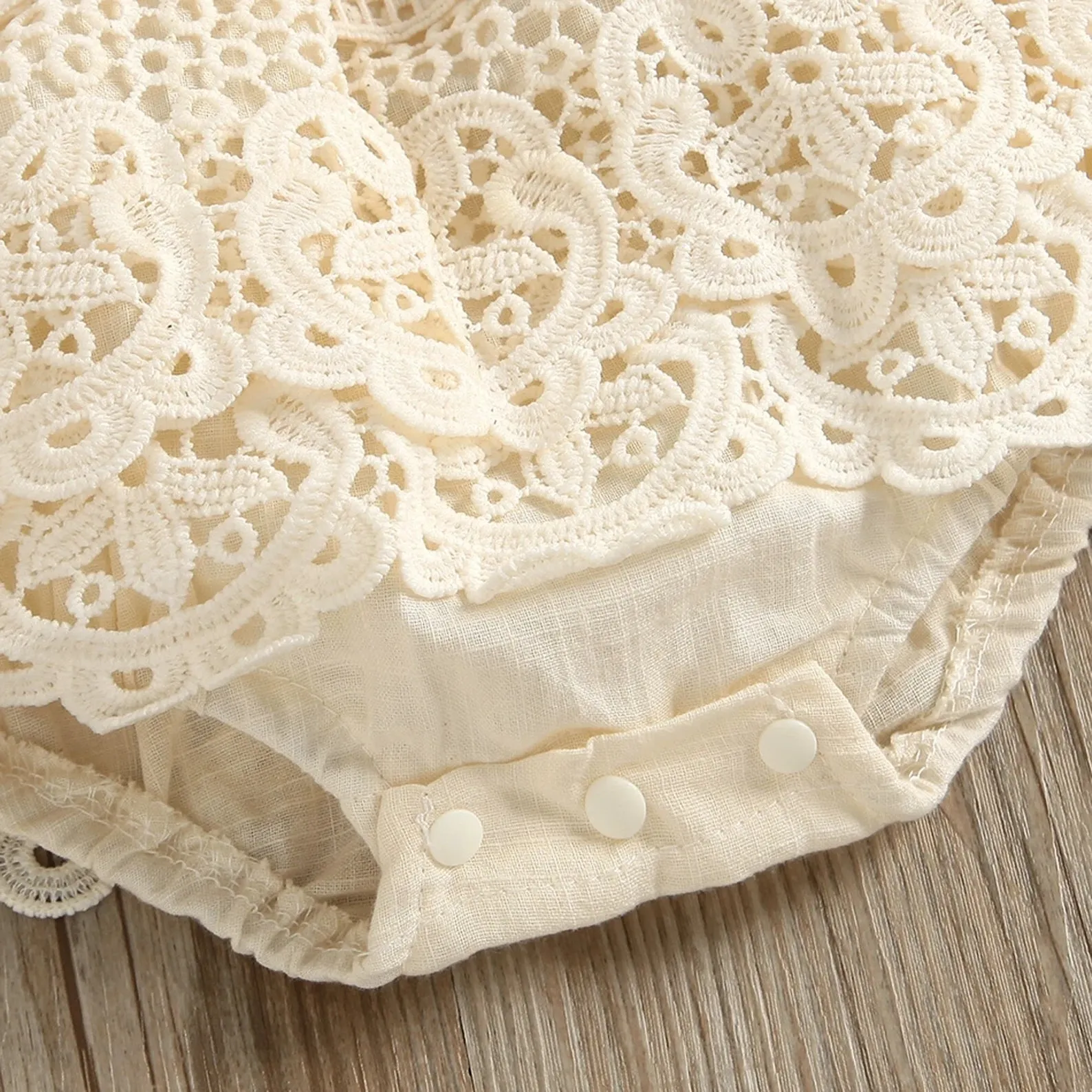 Cake Smash Outfit Girl - Boho Baby Romper, Lace Stockings and Floral Headband