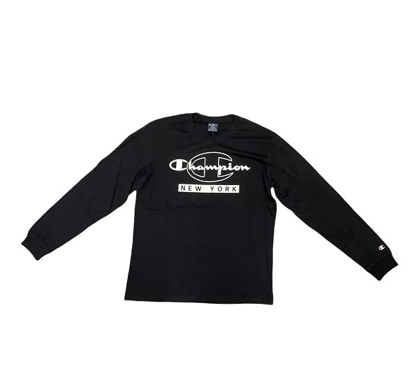 Champion maglietta manica lunga da bambino Long Sleeve 216607 CHA KK001 NBK nero