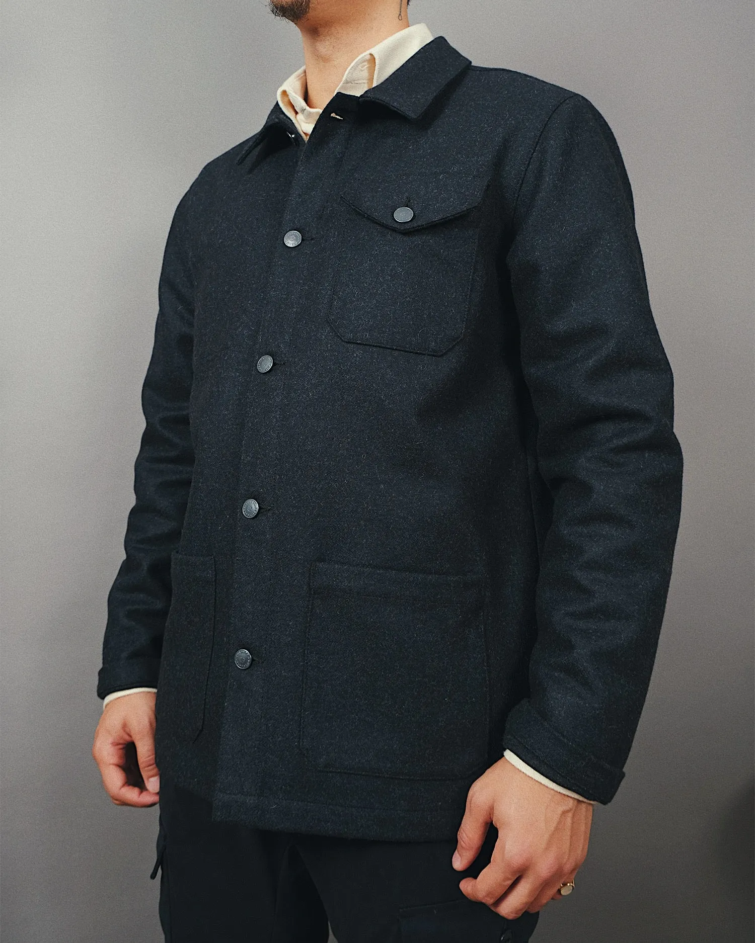 Charcoal Wool Chore Coat