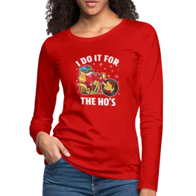 Christmas Biker Santa Women's Premium Long Sleeve T-Shirt