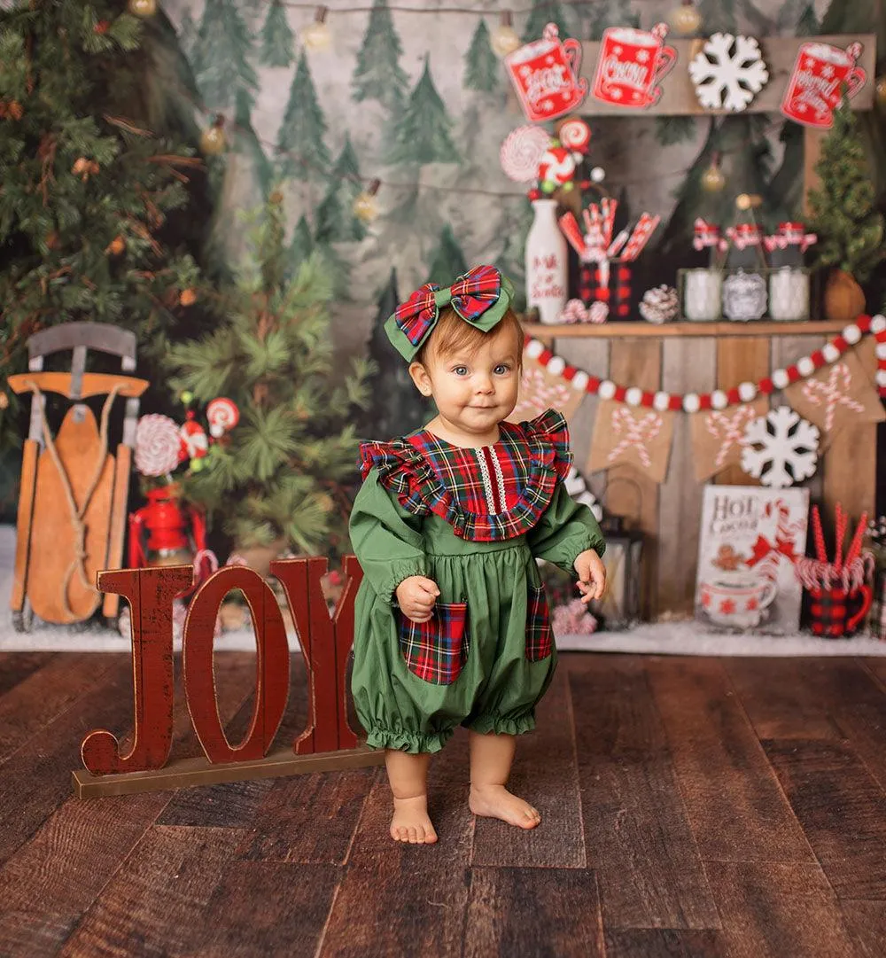 Christmas Carol Infant Toddler Girls Bubble Romper