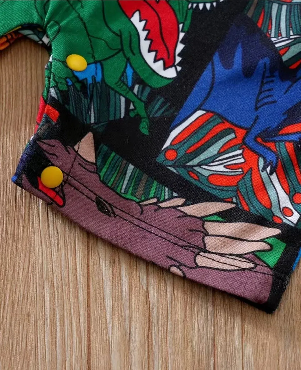 Comic Dinosaur short sleeve Romper