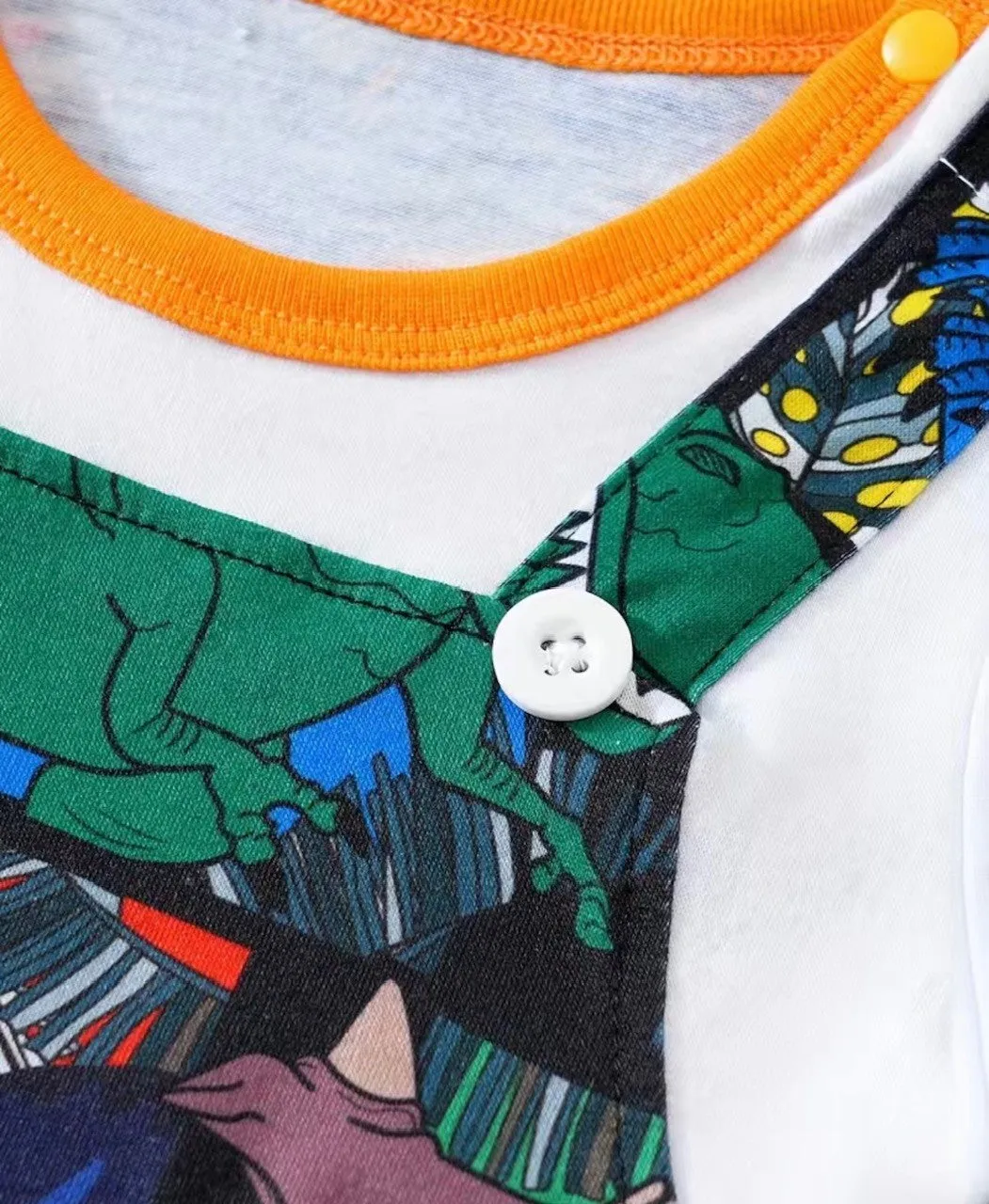 Comic Dinosaur short sleeve Romper
