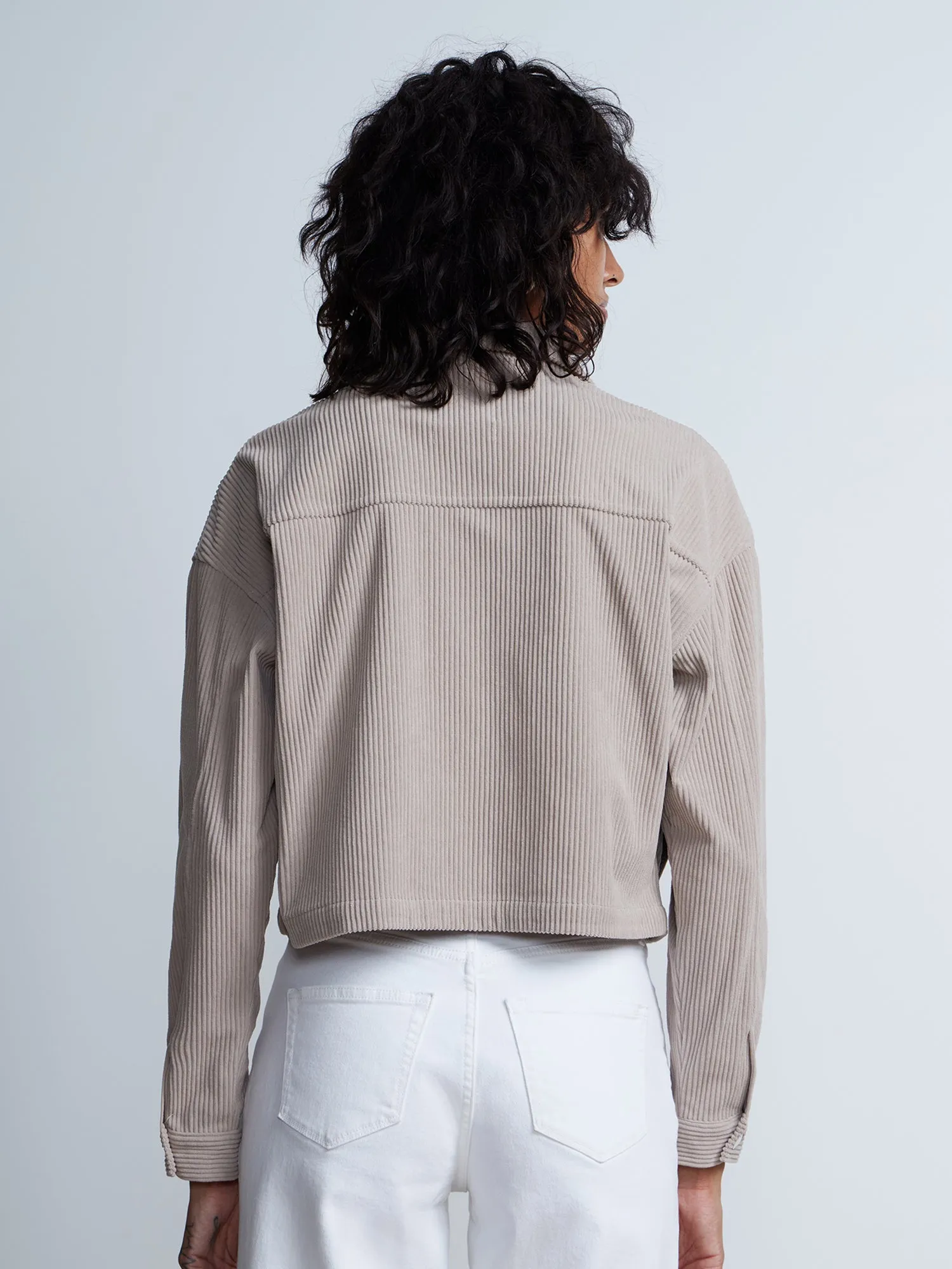 Corduroy Shell Cropped Jacket