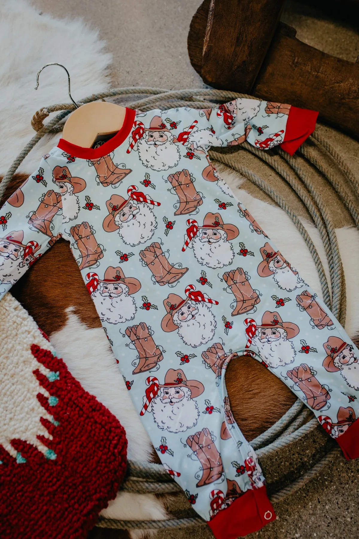 Cowboy Santa Infant Romper (0-6M to 12-24M)