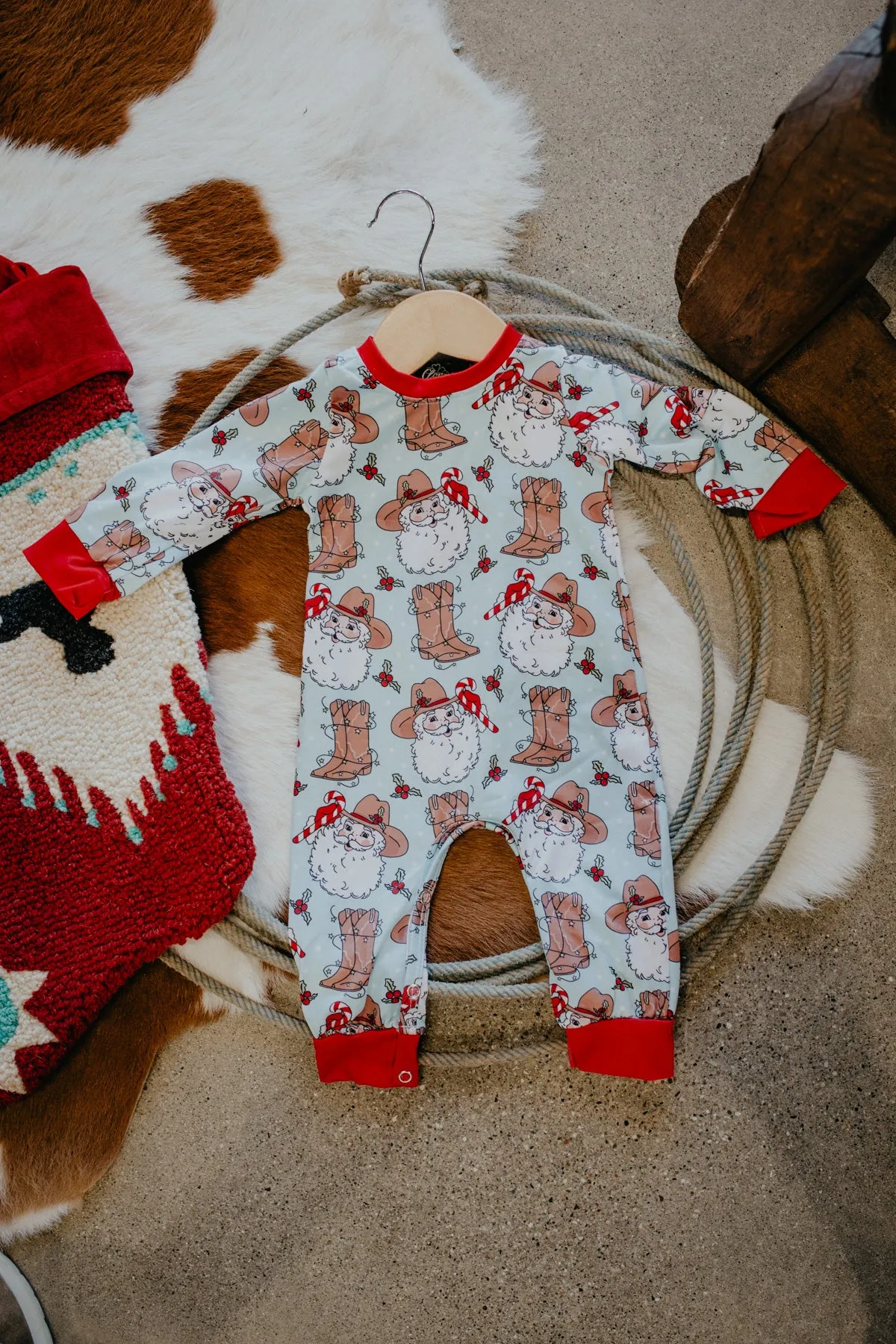 Cowboy Santa Infant Romper (0-6M to 12-24M)
