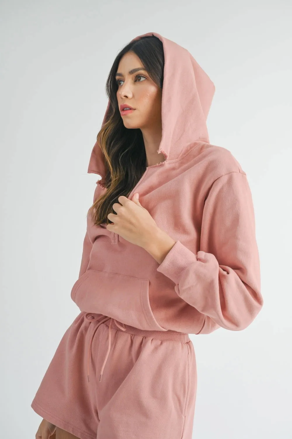 Cozy French Terry Hooded Loungewear Romper