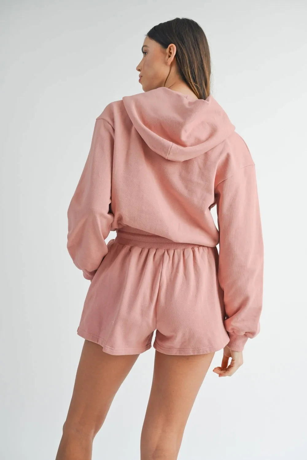 Cozy French Terry Hooded Loungewear Romper
