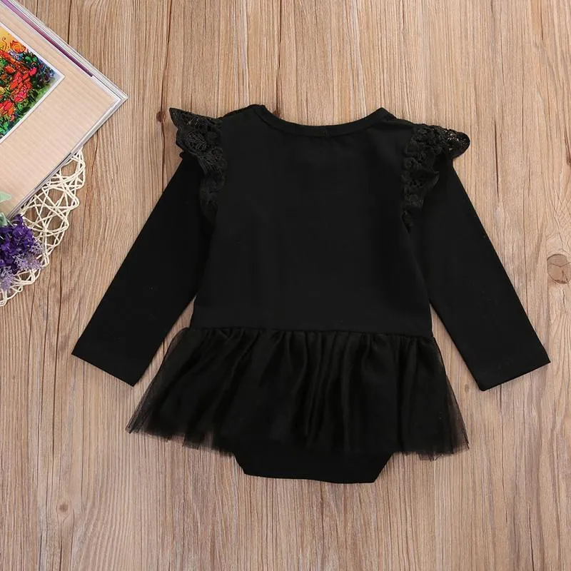 Cute Baby Girl Lace Romper Fly Long Sleeve Cotton Tutu Skirted Jumpsuit Outfit Princess Sunsuit