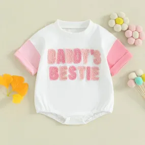 Daddy's Bestie Embroidery Romper