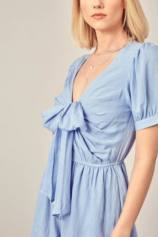 DEEP V-NECK FRONT TIE ROMPER