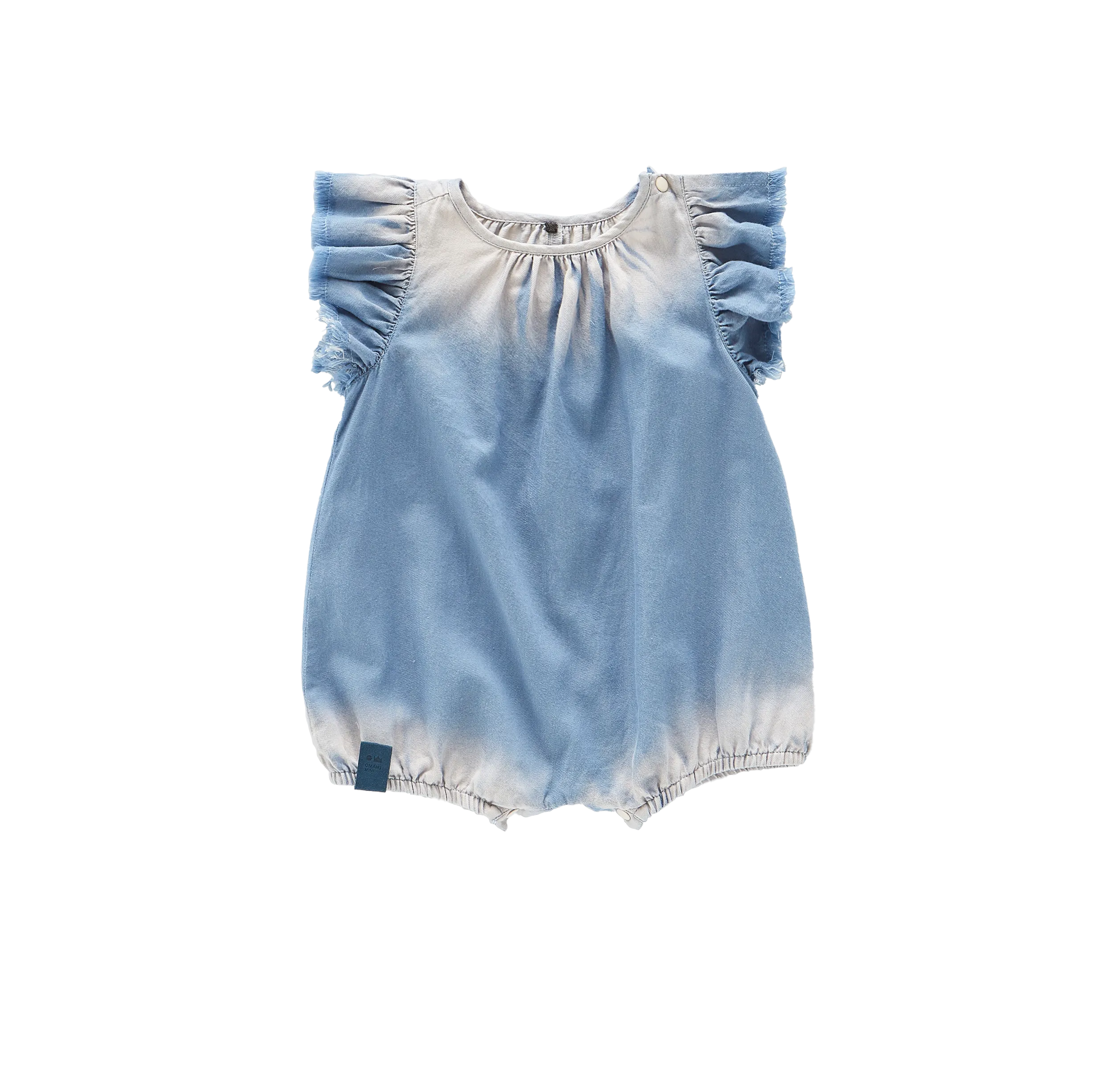 Denim Bubble Romper |  Light Blue