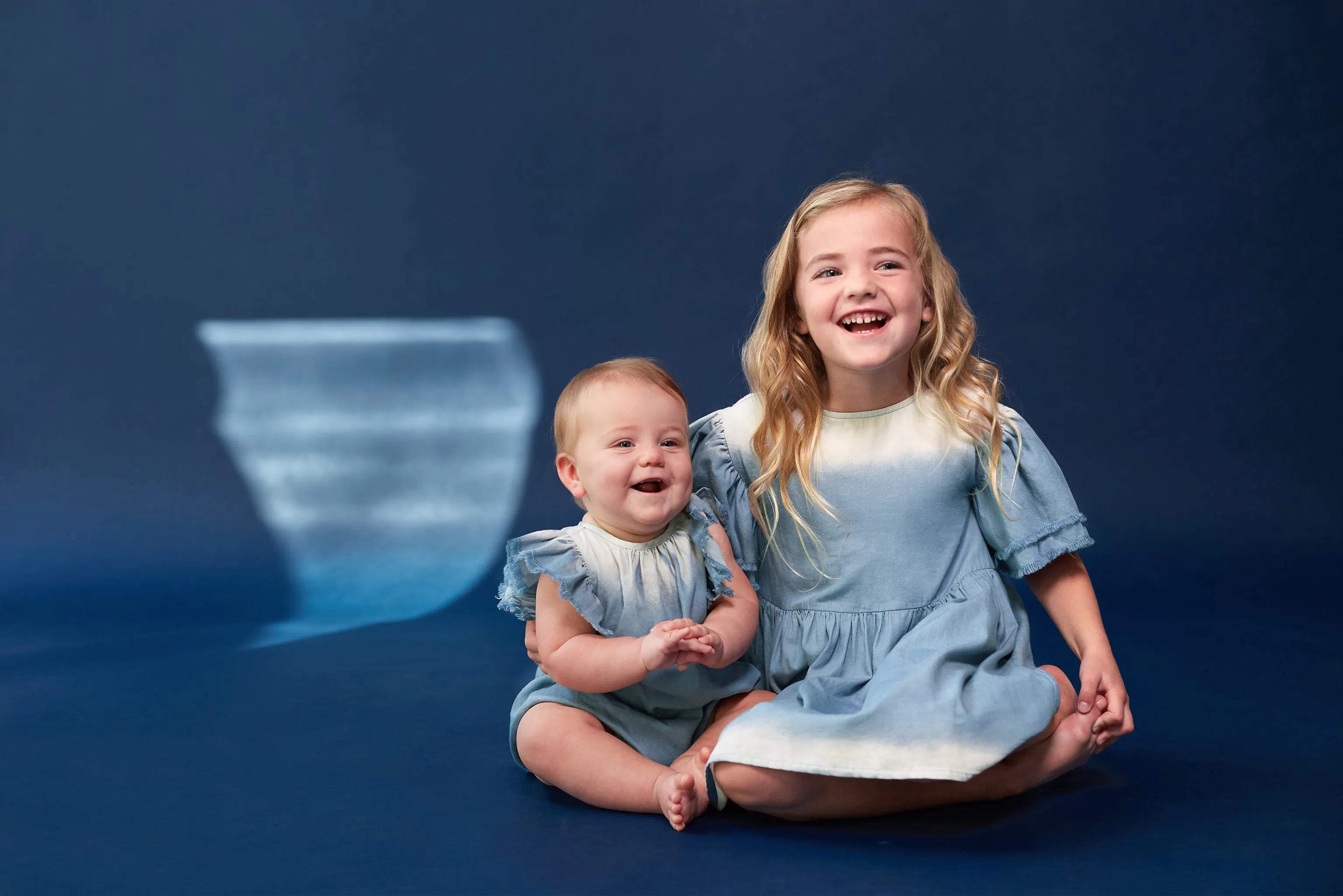 Denim Bubble Romper |  Light Blue