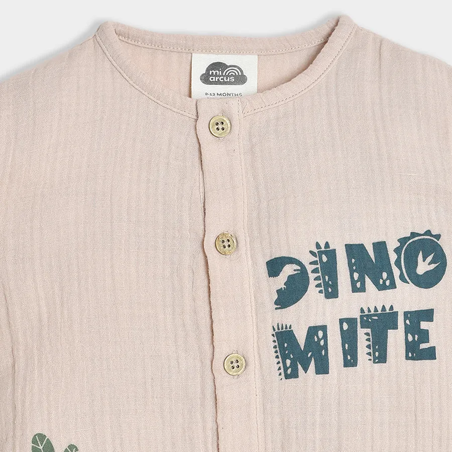 Dinomite Muslin Sleep Suit Beige