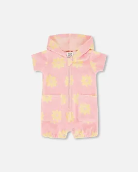 DPD Terry Cloth Daisy Hooded Romper for Baby