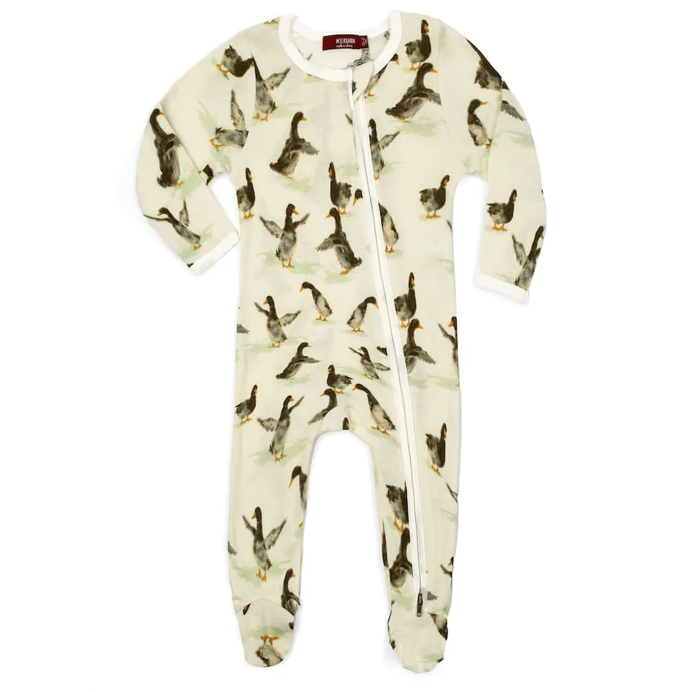 Ducks Zipper Footed Romper