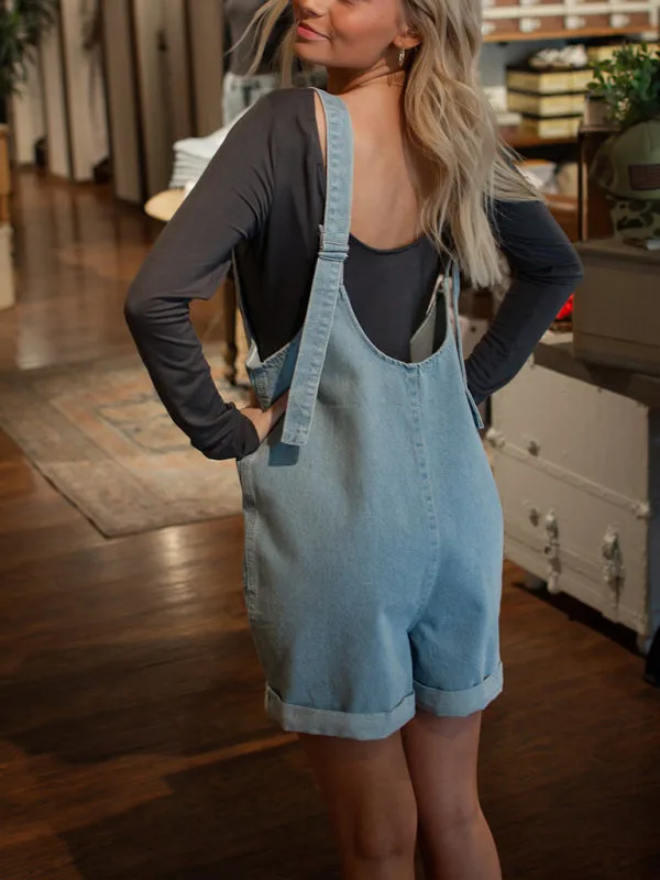 Edgy Denim Romper for Women - Loose-Fit Playsuit