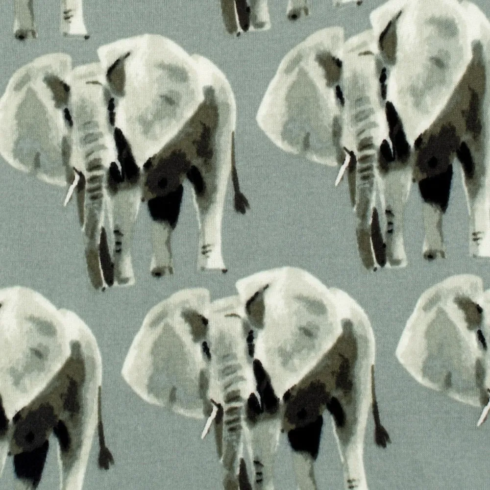 Elephants Zipper Footed Romper