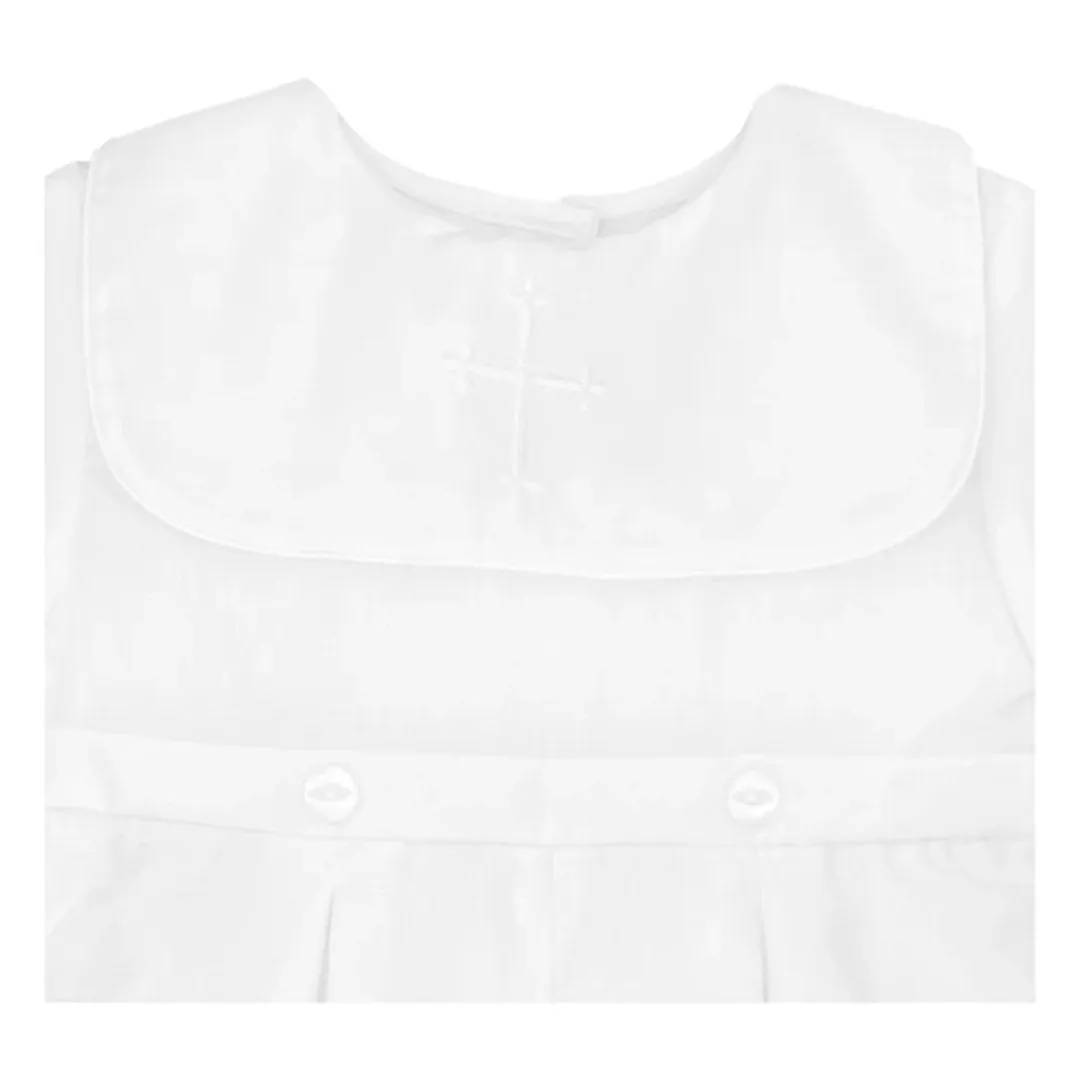 Embroidered Cross Christening Romper