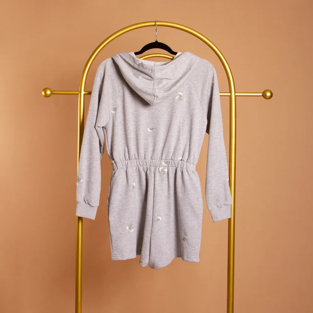Embroidered Hooded Romper - FINAL SALE