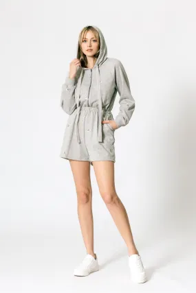 Embroidered Hooded Romper - FINAL SALE