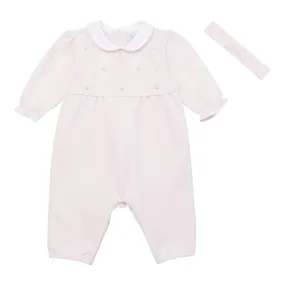 Emile et Rose - Romper and hat set, soft pink