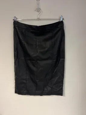 Faux leather black pencil skirt, Next, Size 12 (Viscose, Polyester)