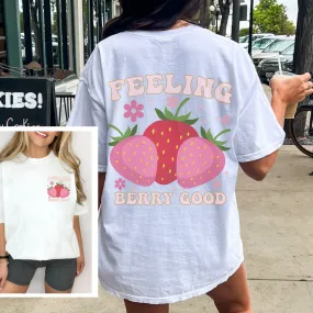 Feeling Berry Good Comfort Colors® T-Shirt, Spring or Summer Tee, Gift for Mom, Retro-Inspired T-Shirt, Vintage-Inspired Garment Dyed Tee