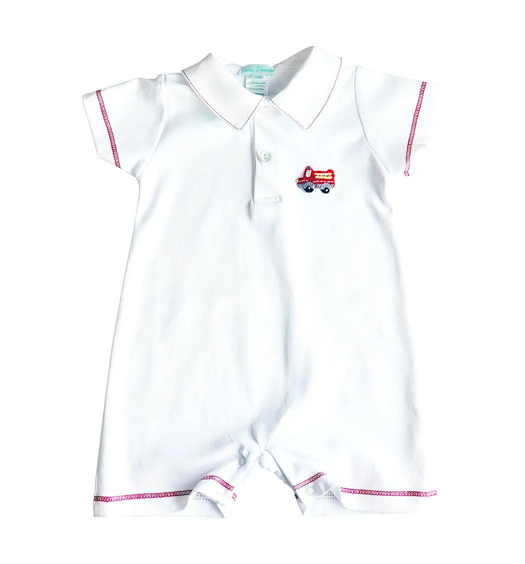 Firetruck Baby Boy Romper