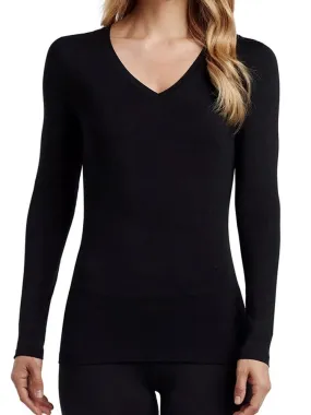 Flexibilitee Women's V-neck Long Sleeve Tee | Black