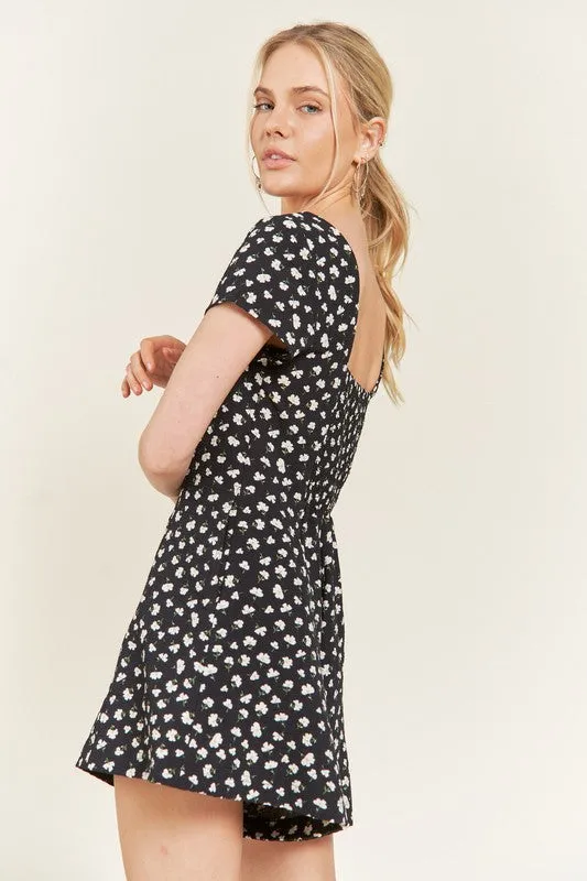 Floral Button Down Romper