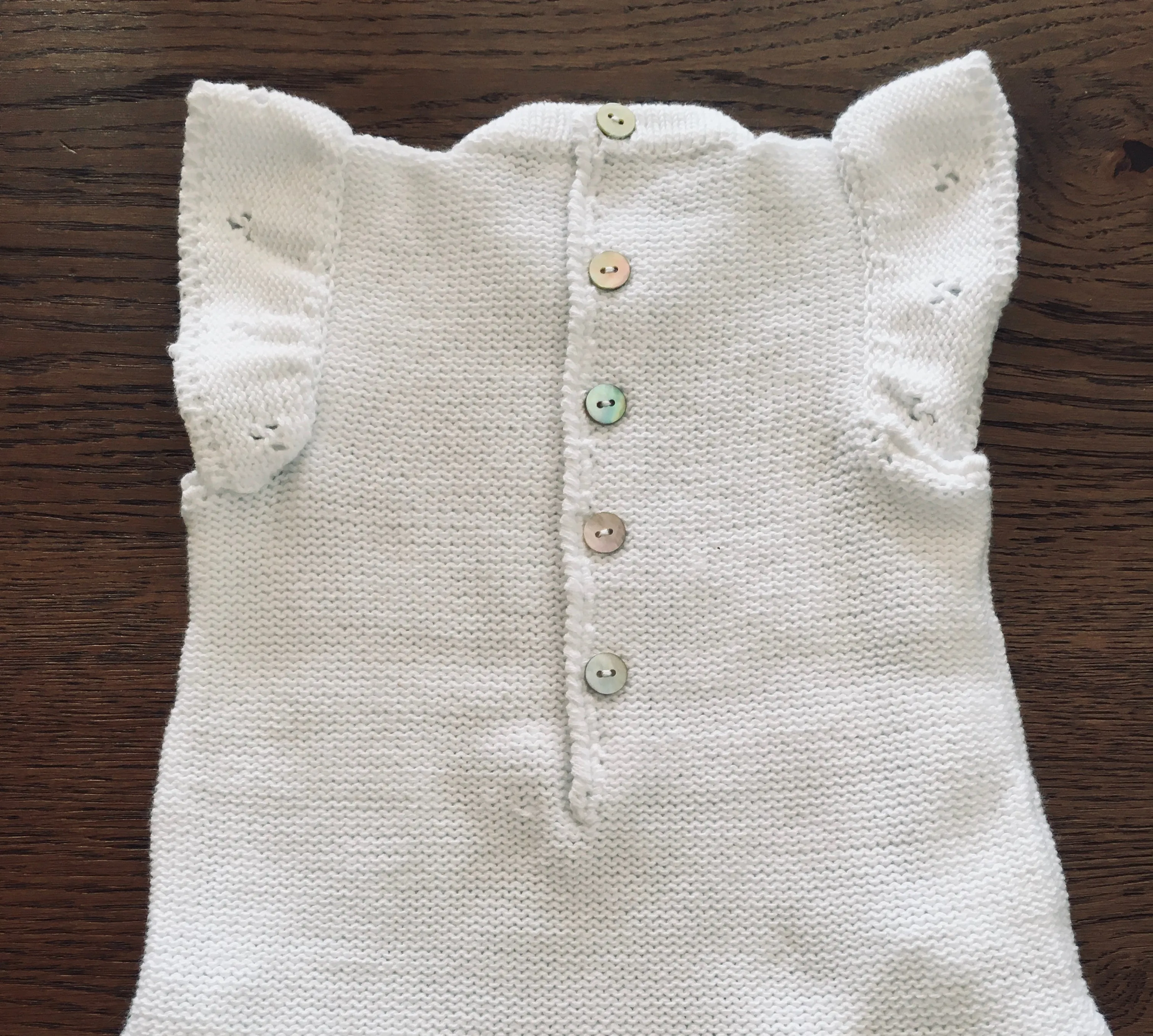 Frilled knitted romper