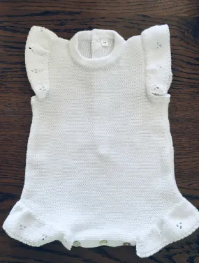 Frilled knitted romper