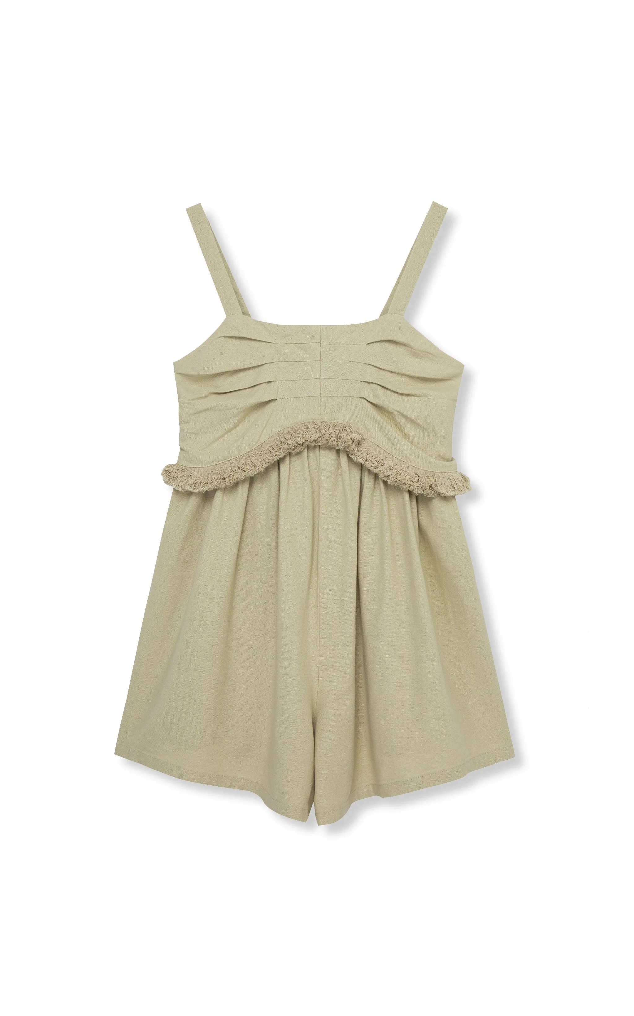 Fringe Accent Flare Hem Romper | 7-16