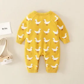 Gebreide Gele Gans Romper