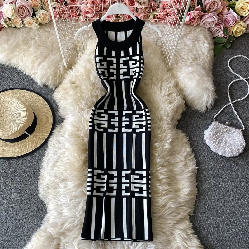 Geometry Knitted Dress