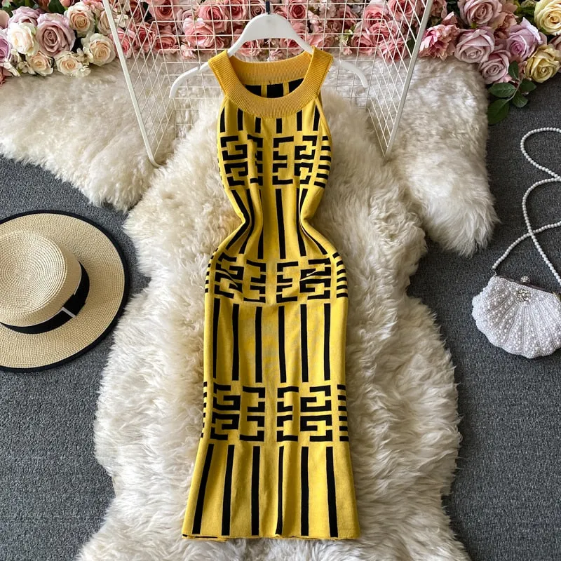 Geometry Knitted Dress