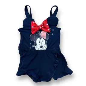 Girls Disney Size 12 Months Red White Blue Minnie Mouse Spaghetti Strap Romper
