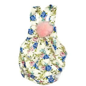 Girls Ivory Flower Romper