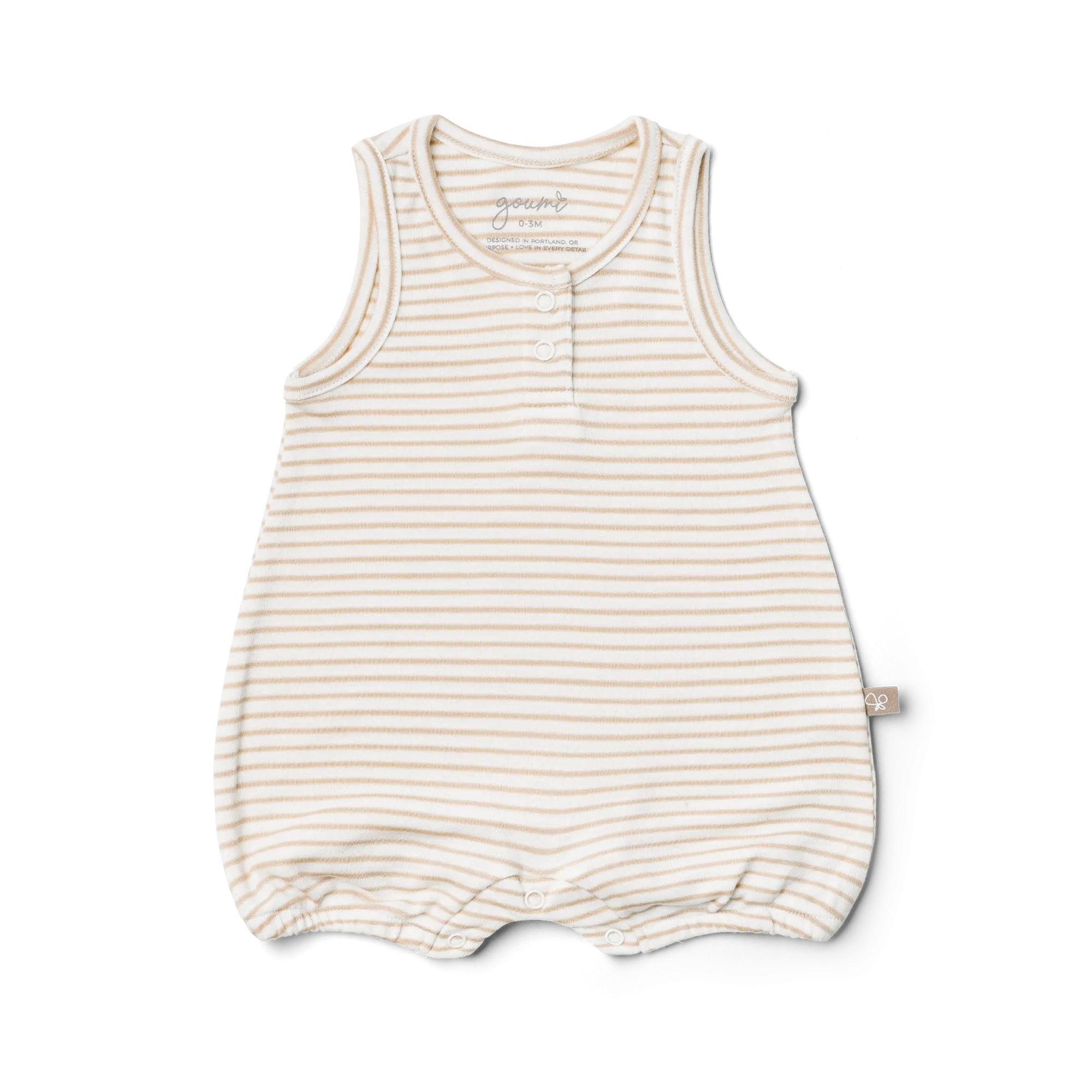 goumikids - Viscose Organic Cotton Romper - Dune Stripe 2T