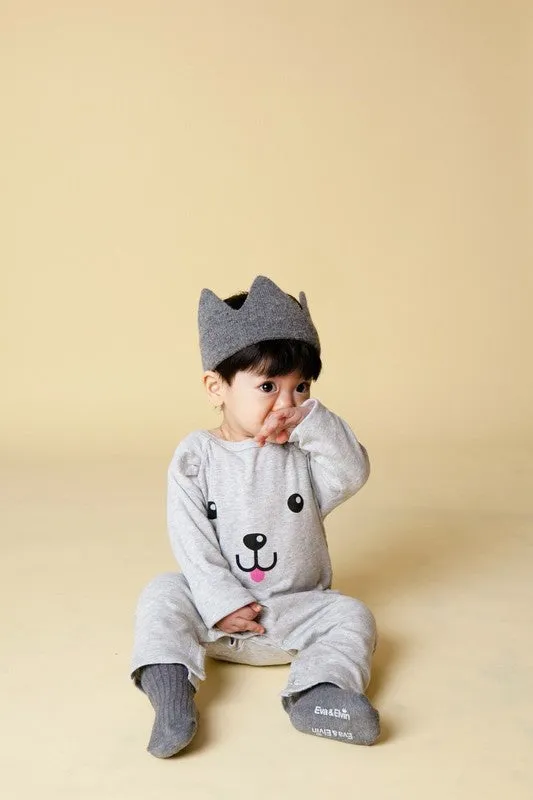 Grey Dog Baby One-piece