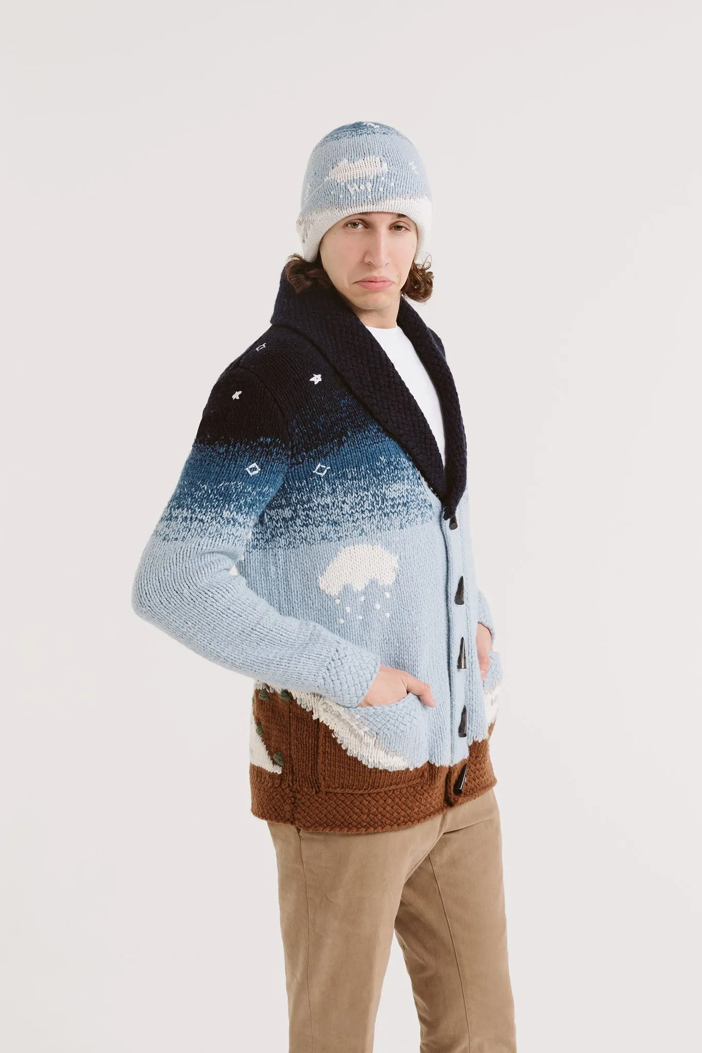 GSTAAD GUY - Alpine Blue cashmere/wool coat