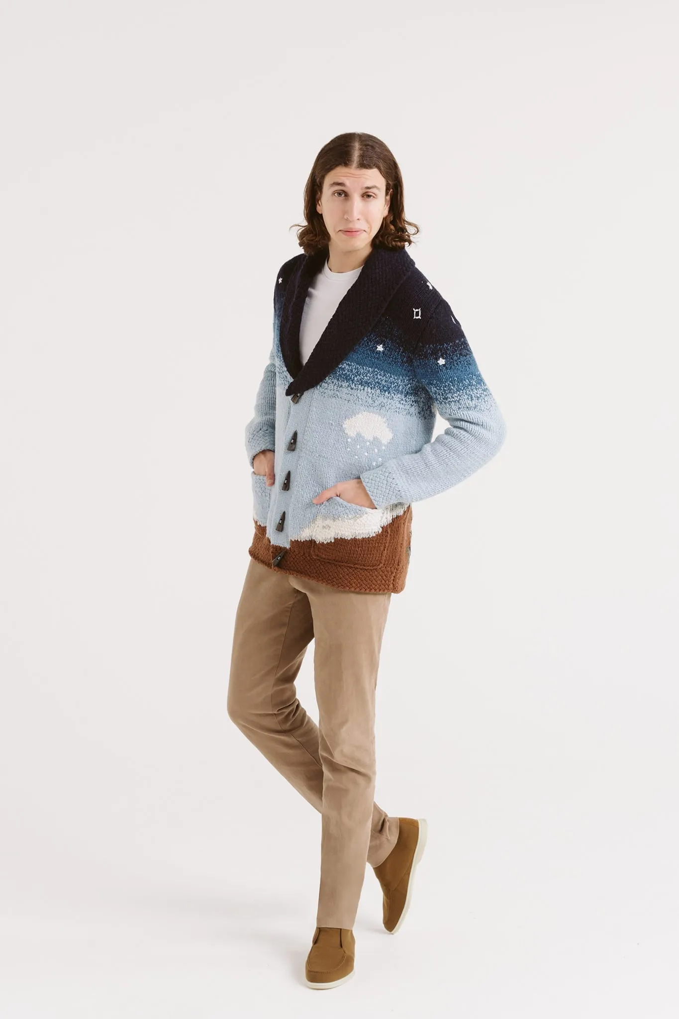 GSTAAD GUY - Alpine Blue cashmere/wool coat