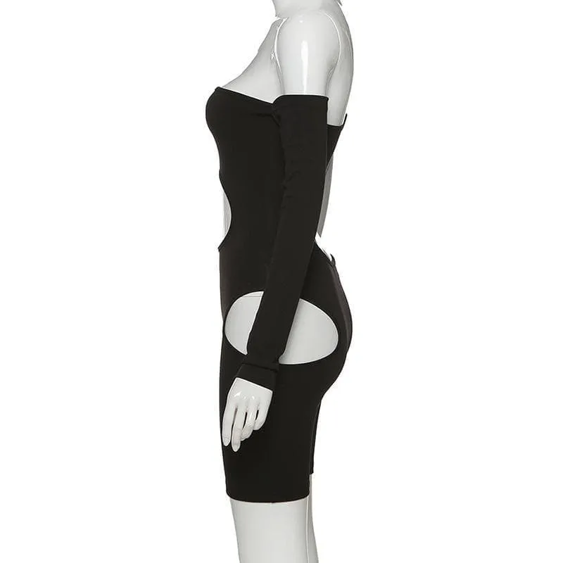 Halibuy One shoulder asymmetrical hollow out romper