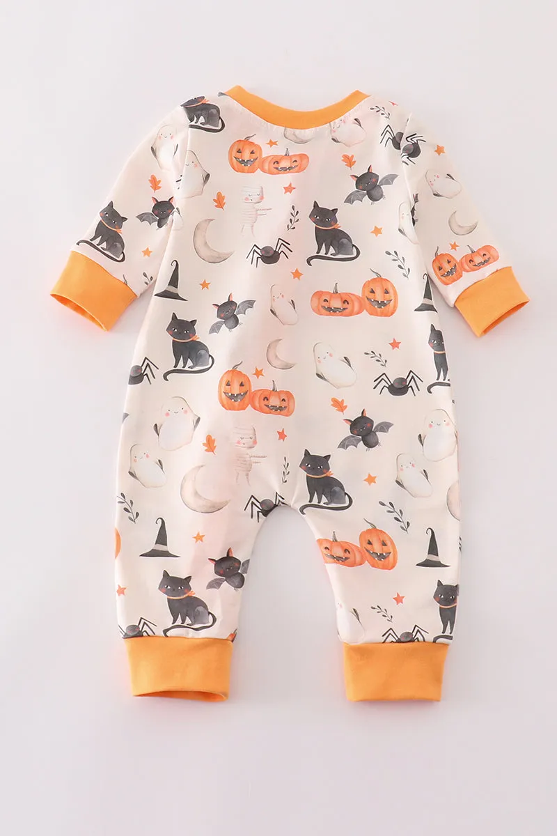 Halloween zip girl romper
