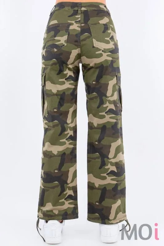 HIGH WAIST SLIM CARGO PANTS