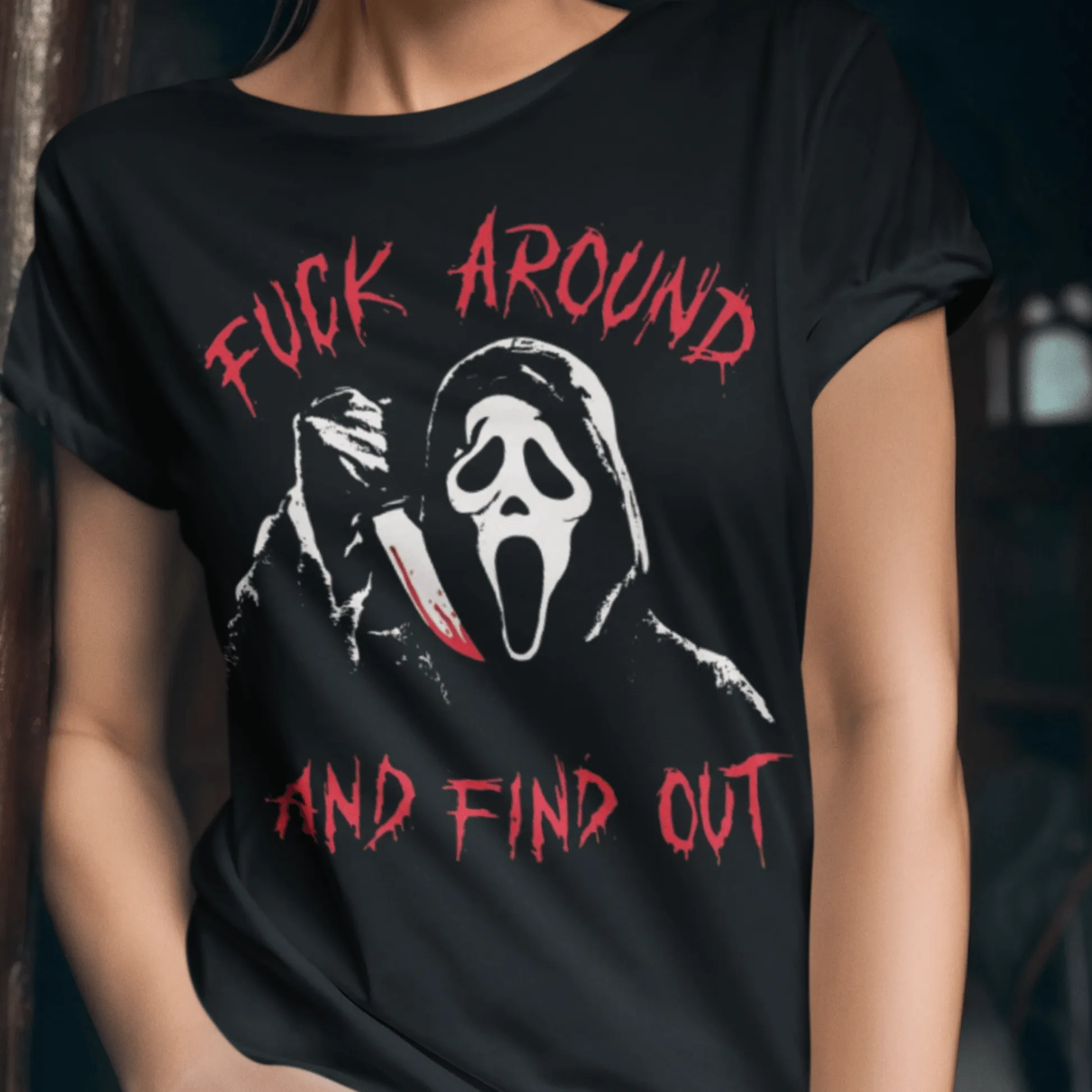 Horror Film T-shirt F Around And Find Out Short Sleeve Crew Neck Unisex Top