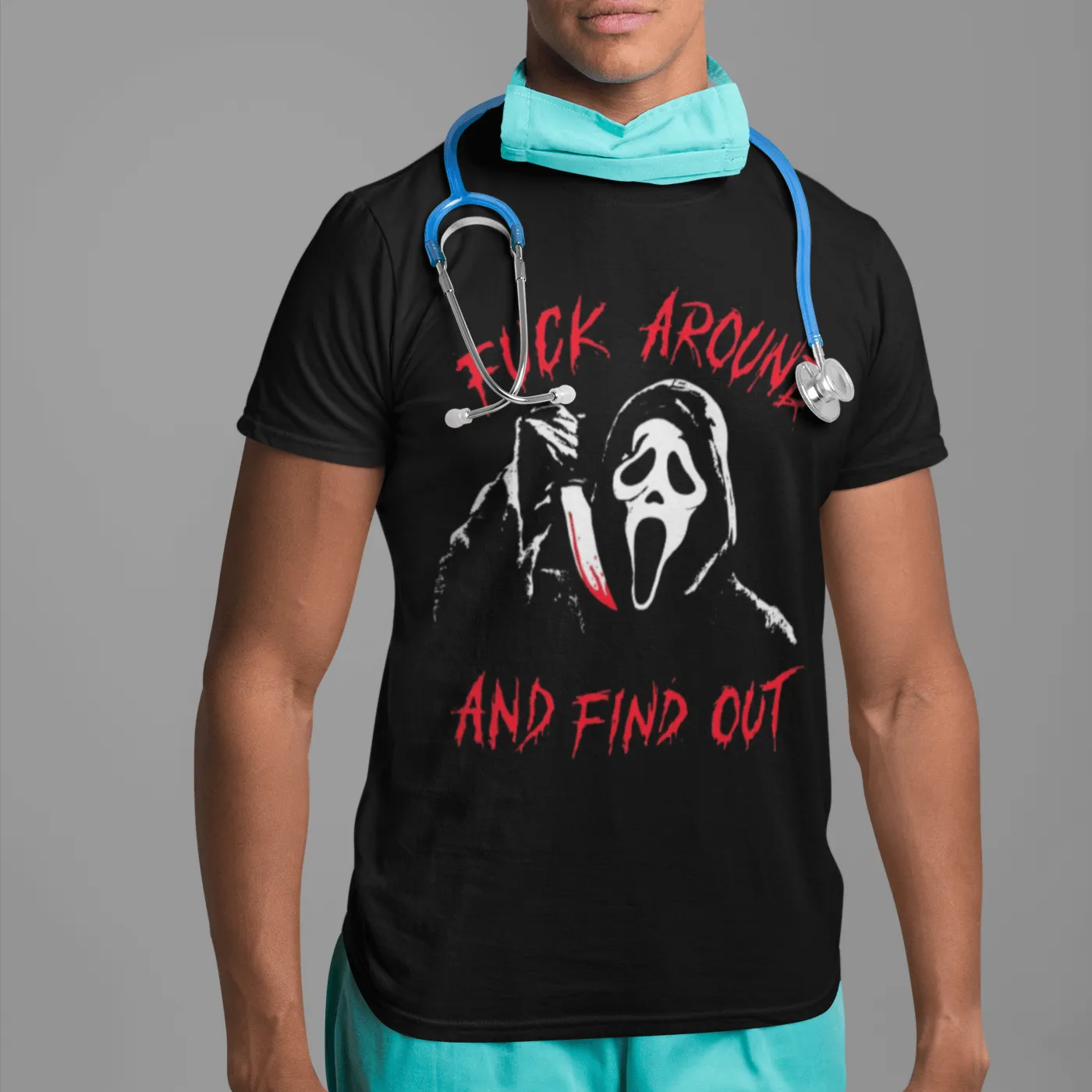 Horror Film T-shirt F Around And Find Out Short Sleeve Crew Neck Unisex Top